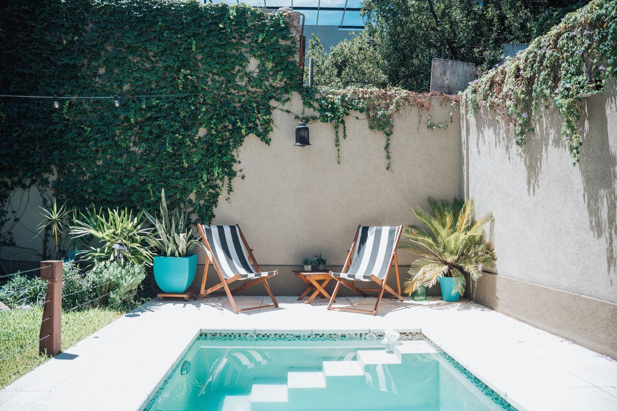 Residential pool area showing circulation-ready layout