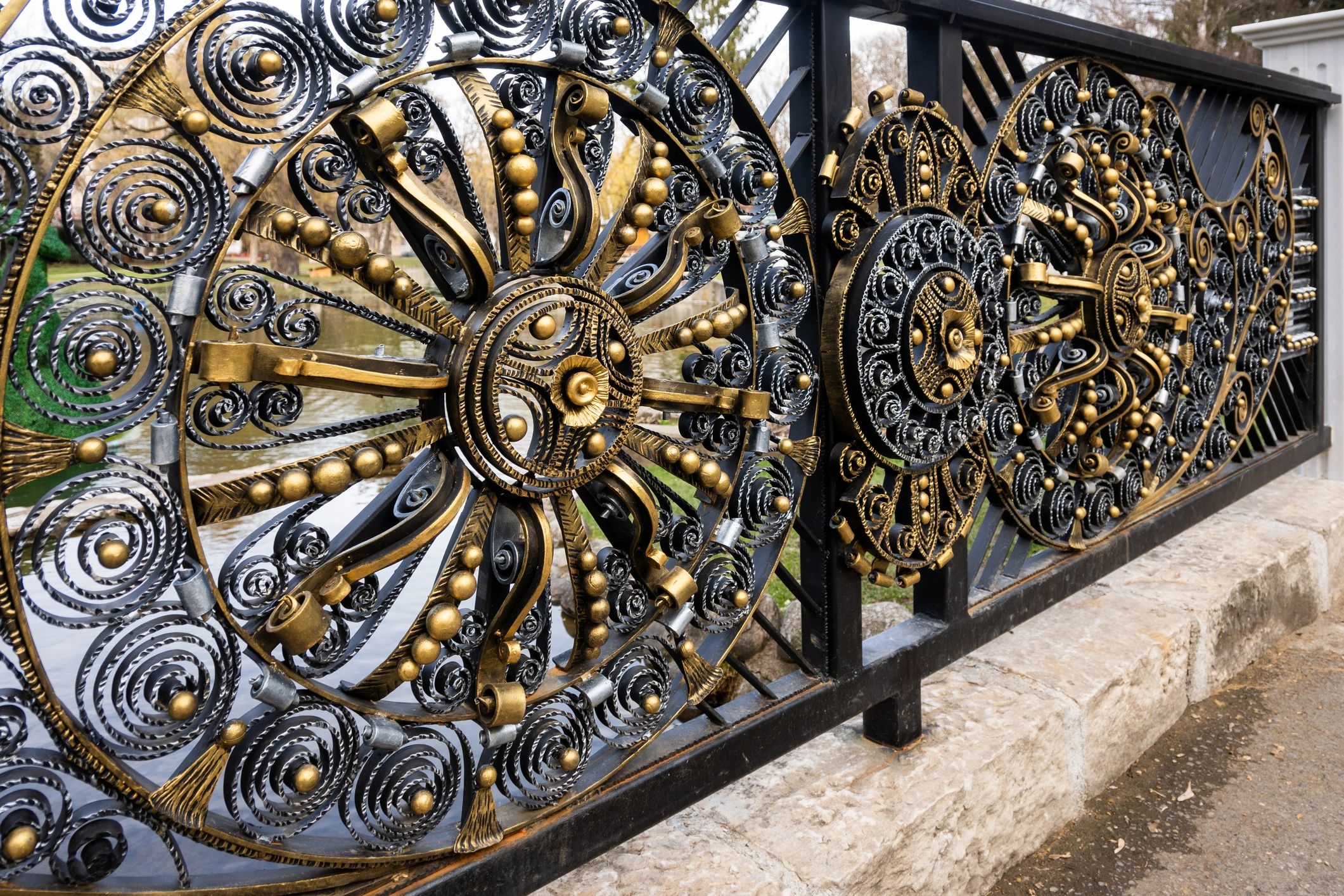 Decorative metal fence detail